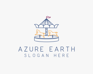 Horse Carousel Amusement Park logo design