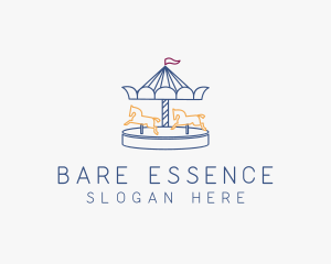 Horse Carousel Amusement Park logo design