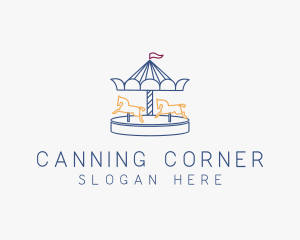 Horse Carousel Amusement Park logo design