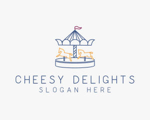 Horse Carousel Amusement Park logo design