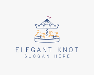 Horse Carousel Amusement Park logo design