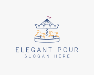 Horse Carousel Amusement Park logo design