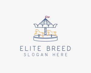 Horse Carousel Amusement Park logo design