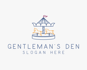 Horse Carousel Amusement Park logo design