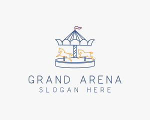 Horse Carousel Amusement Park logo design