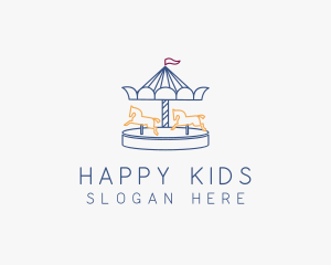 Horse Carousel Amusement Park logo design