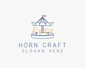 Horse Carousel Amusement Park logo design