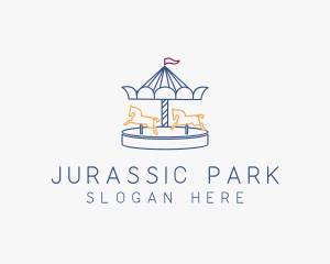 Horse Carousel Amusement Park logo design