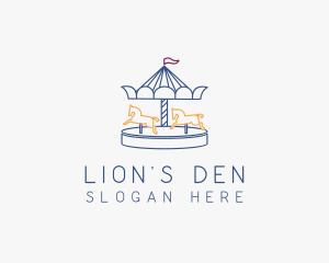 Horse Carousel Amusement Park logo design