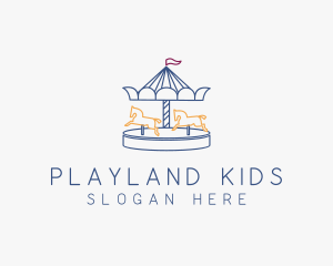 Horse Carousel Amusement Park logo design