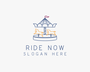 Horse Carousel Amusement Park logo design