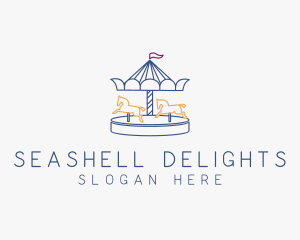 Horse Carousel Amusement Park logo design