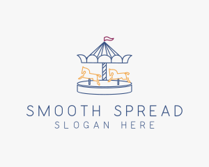 Horse Carousel Amusement Park logo design