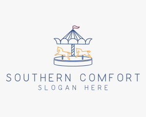 Horse Carousel Amusement Park logo design