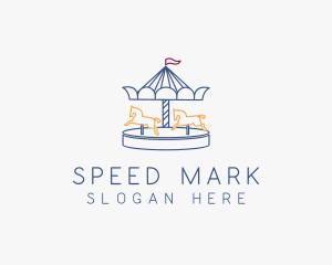 Horse Carousel Amusement Park logo design