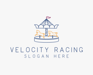 Horse Carousel Amusement Park logo design