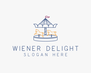 Horse Carousel Amusement Park logo design