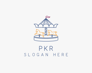 Horse Carousel Amusement Park logo design