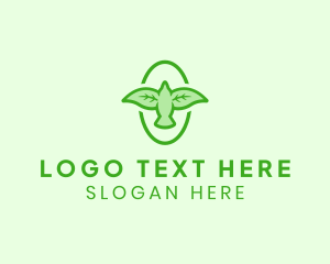 Healthy - Organic Leaf Bird logo design