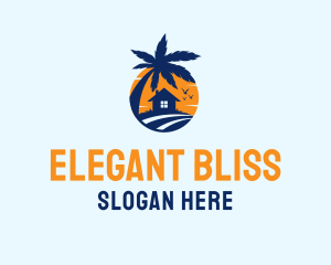 Home Cleaning - Tropical Sunrise House logo design