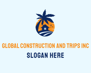 Rental - Tropical Sunrise House logo design