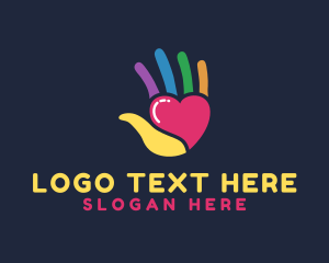 Humanitarian - Colorful Hand Heart logo design