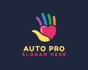 Lgbtq - Colorful Hand Heart logo design