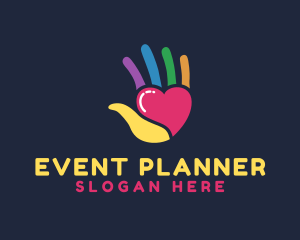 Colorful - Colorful Hand Heart logo design