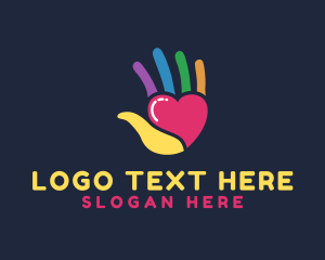 Human Rights - Colorful Hand Heart logo design
