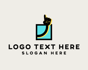 Language - Hand Up Sign logo design