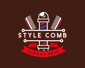 Barber Styling Comb  logo design