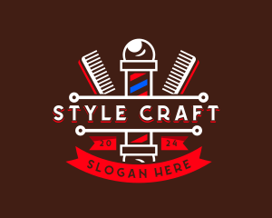 Barber Styling Comb  logo design