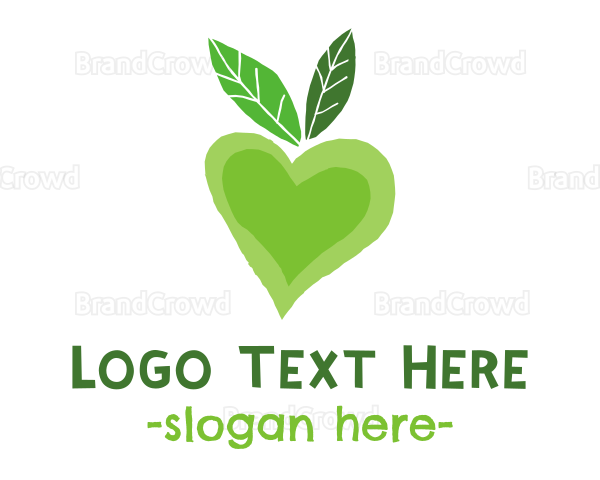 Green Heart Fruit Logo