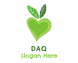 Green Heart Fruit Logo