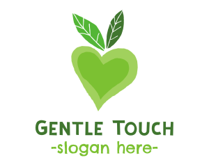 Kindness - Green Heart Fruit logo design