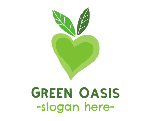 Green Heart Fruit logo design