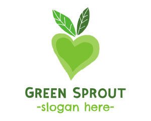 Green Heart Fruit logo design