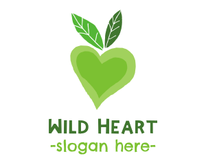 Green Heart Fruit logo design