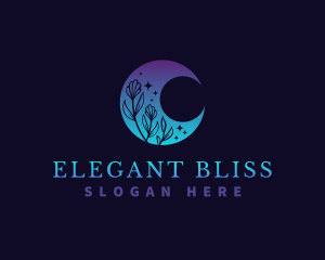 Decorative - Crescent Moon Flower logo design