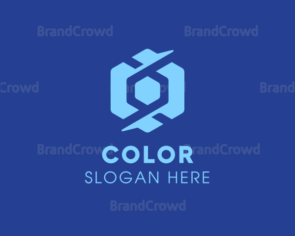 Modern Blue Hexagon Logo