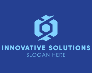 Modern Blue Hexagon Logo