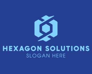 Modern Blue Hexagon logo design