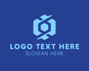 Communication - Modern Blue Hexagon logo design