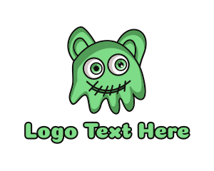 Creepy - Green Slime Jelly Monster logo design
