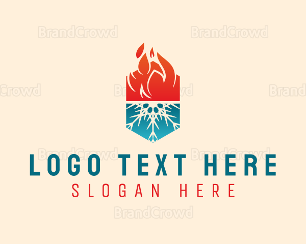 Snowflake Flame Hexagon Logo