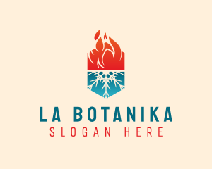 Snowflake Flame Hexagon Logo