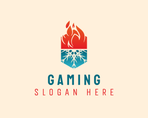 Boiler - Snowflake Flame Hexagon logo design