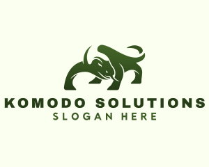 Komodo Dragon Lizard logo design