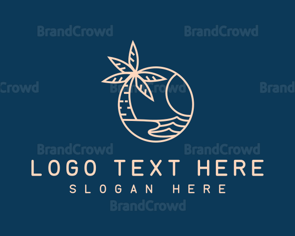 Beach Palm Tree Logo