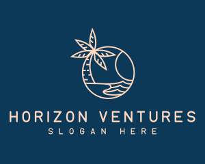 Horizon - Beach Palm Tree logo design